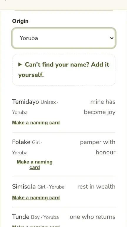 Baby Name Explorer in use