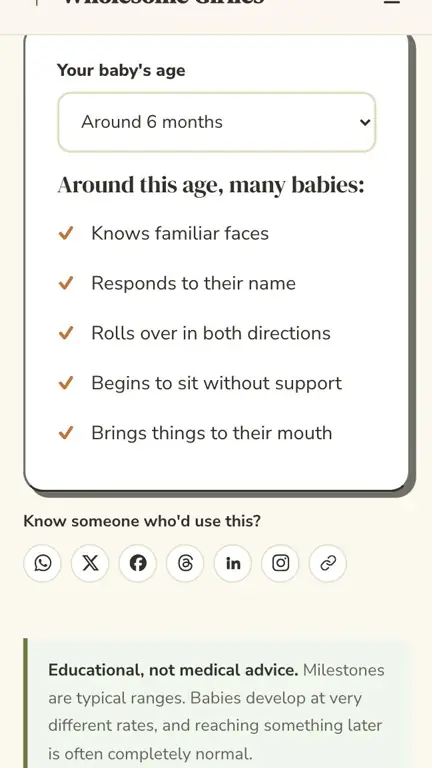 Baby Milestone Tracker in use