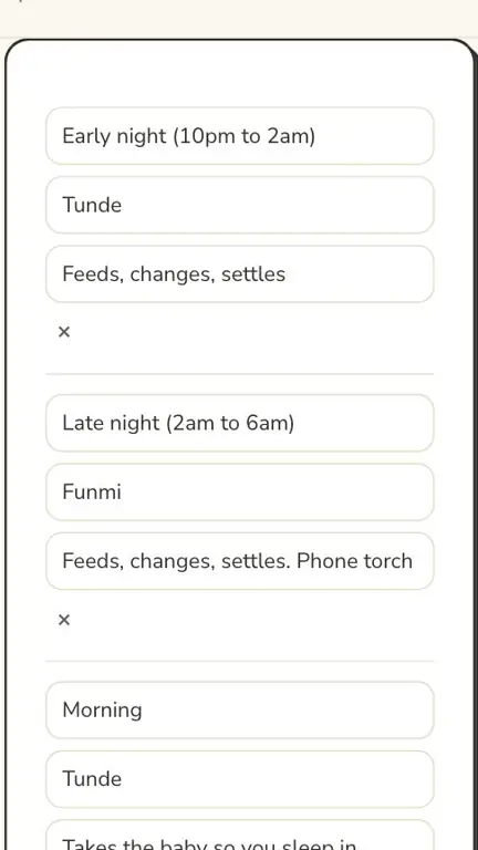 Night Duty Roster in use