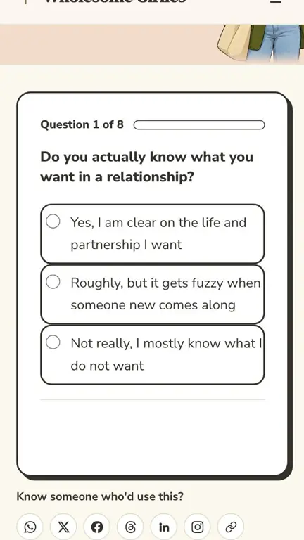 Ready for Love Quiz in use