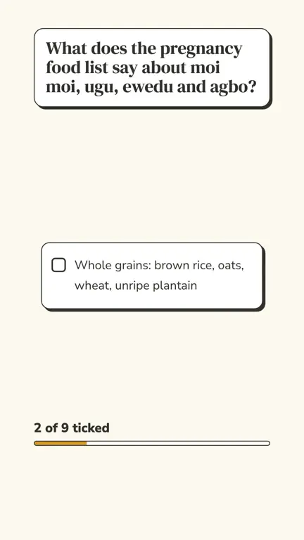 Pregnancy Safe Foods Checklist in use